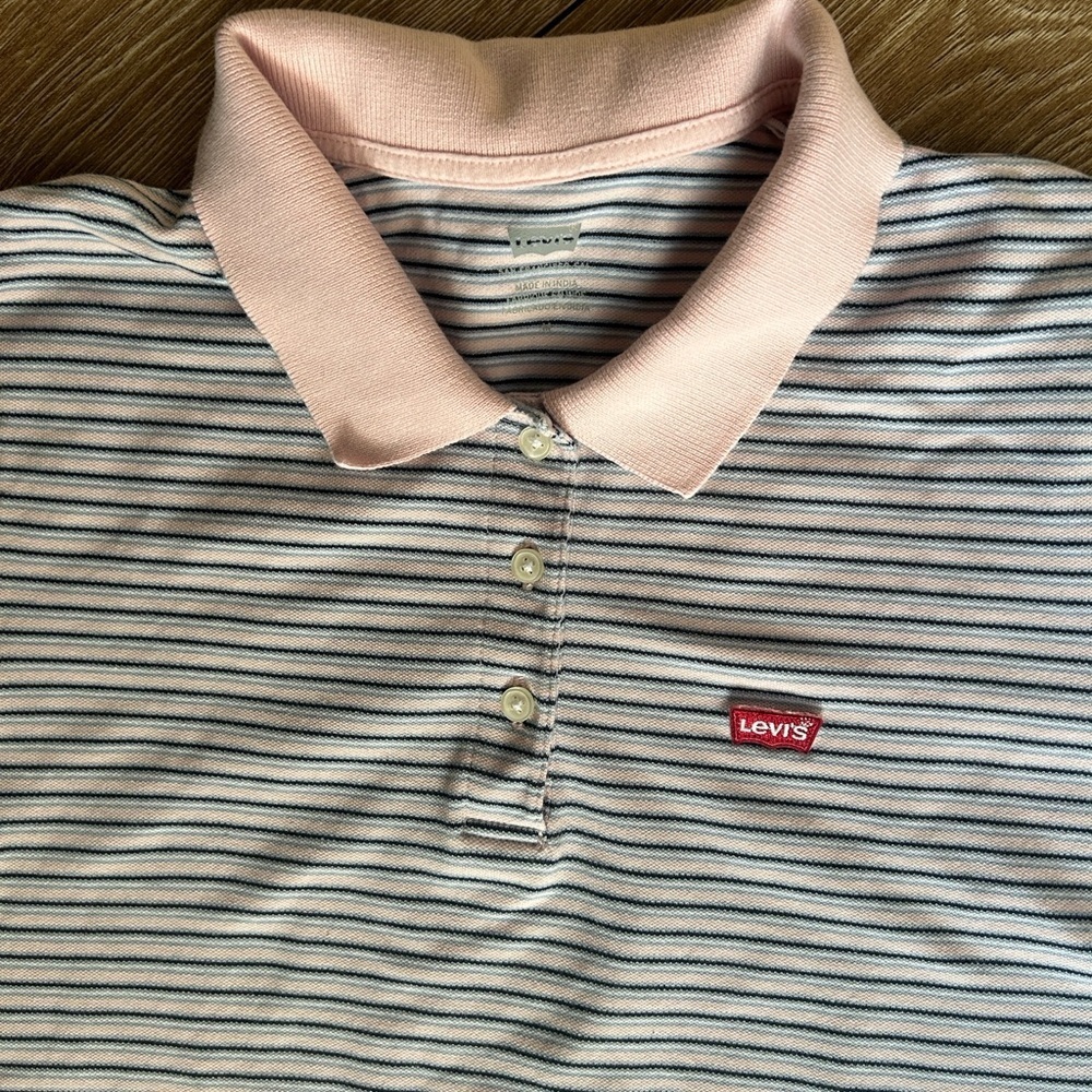 Levi's Pink and Blue  Striped Shirt - Picture 3 of 8